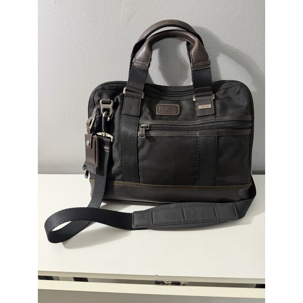 Tumi Alpha Bravo Earle Compact Briefcase Laptop Bag Nylon 222610HK2 MSRP $375